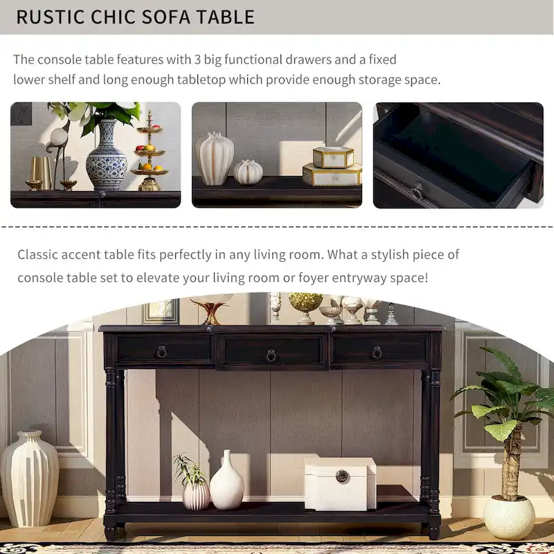 Modern Sofa Table with Drawers
