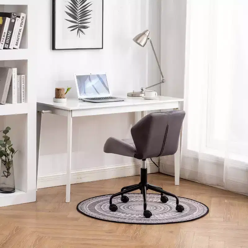 Roundhill Furniture Eldon Diamond Tufted Adjustable Swivel Office Chair, Gray