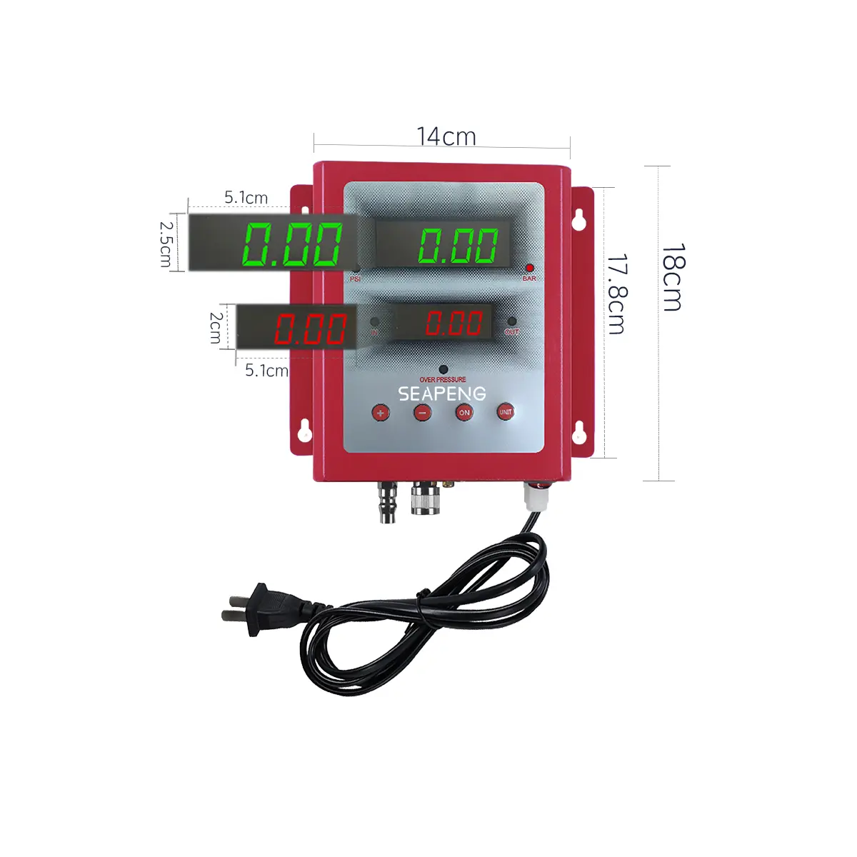 SEAPENG DP-Q05 Metal Wall-Mounted Automatic Tire Inflator, 5-110 PSI for cars, trucks, RVs and garages