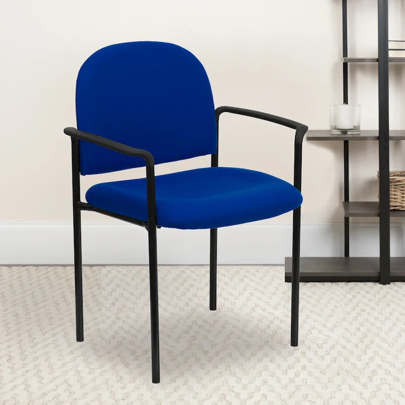 Stackable Steel Reception Chair with Arms - Padded Seat (Single)