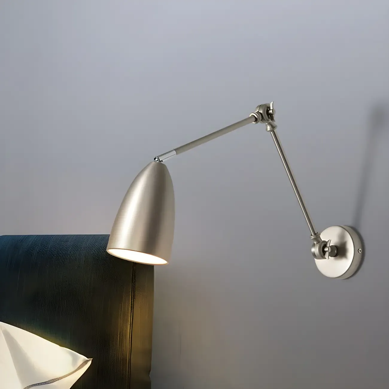 Simple Metal Dome Swing Arm Wall Light