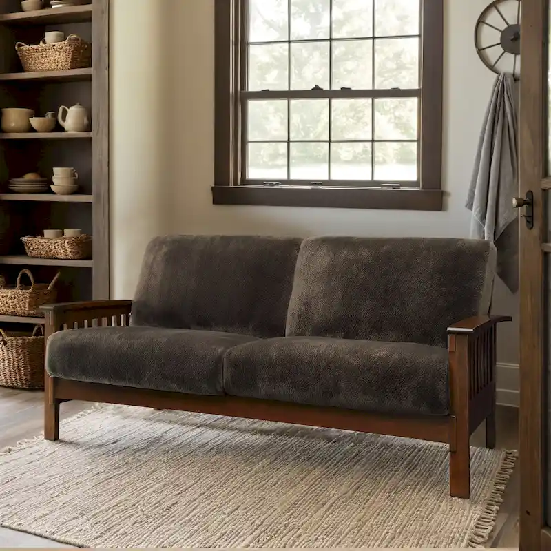 Sigulda Mission-Style Wood Sofa