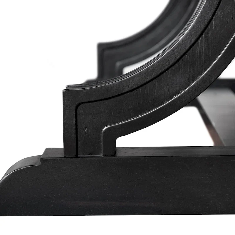 Kieran Farmhouse 5-Piece Black Wooden Dining Set