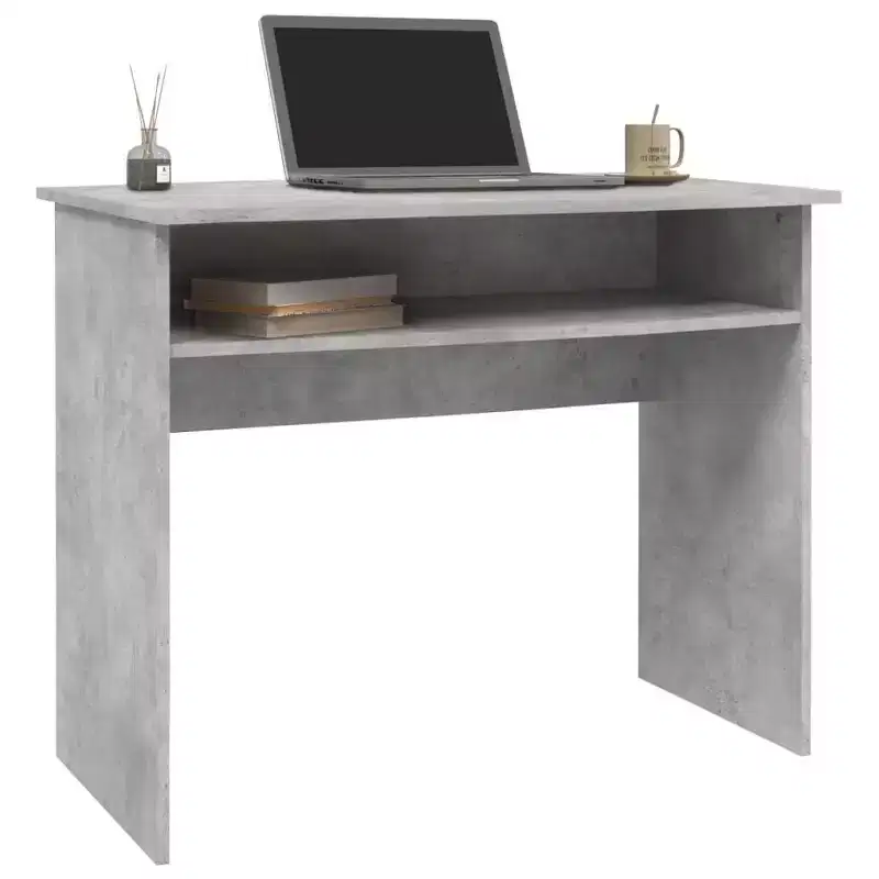 vidaXL Desk White Engineered Wood Small Desk Rectangular Modern