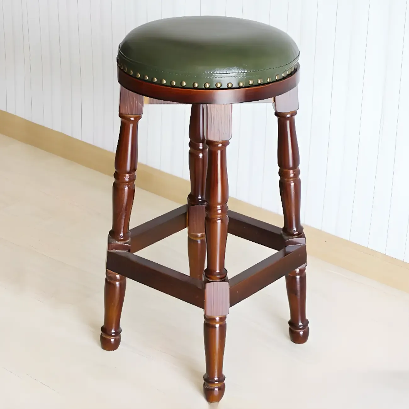 Bar Height Swivel Scandinavian Leather Bar Stools