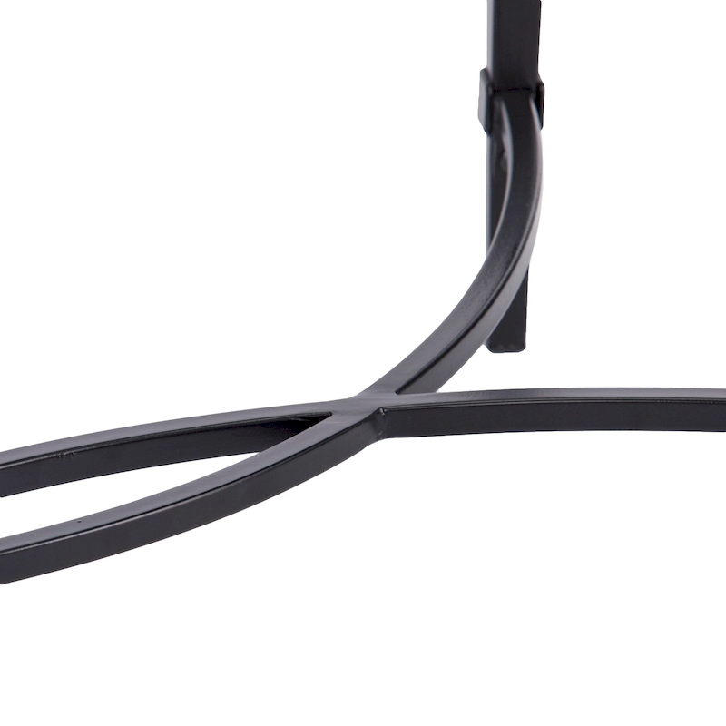 SEI Furniture Quaker Matte Black Metal Oval Coffee Table with Glass Top