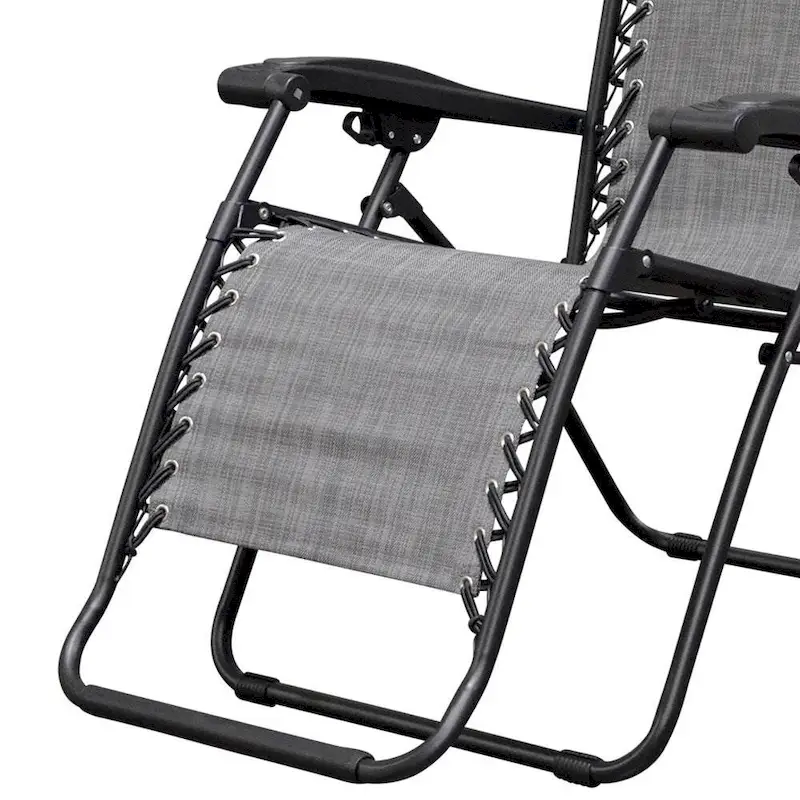 Infinity Zero Gravity Steel Frame Patio Deck Chair, Grey (Pair) - 22