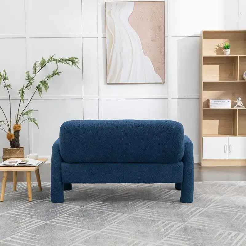 SEYNAR Mid-Century Modern Boucle 51 Solid Wood Curved Sofa