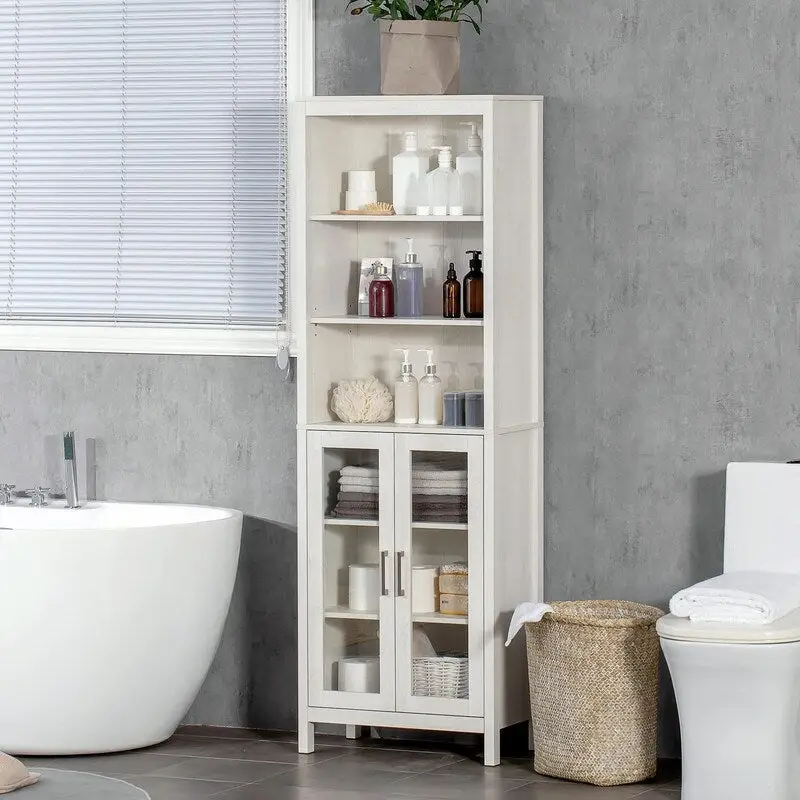 Tall Bathroom Storage Cabinet - 11.75D x 20.75W x 63.75H