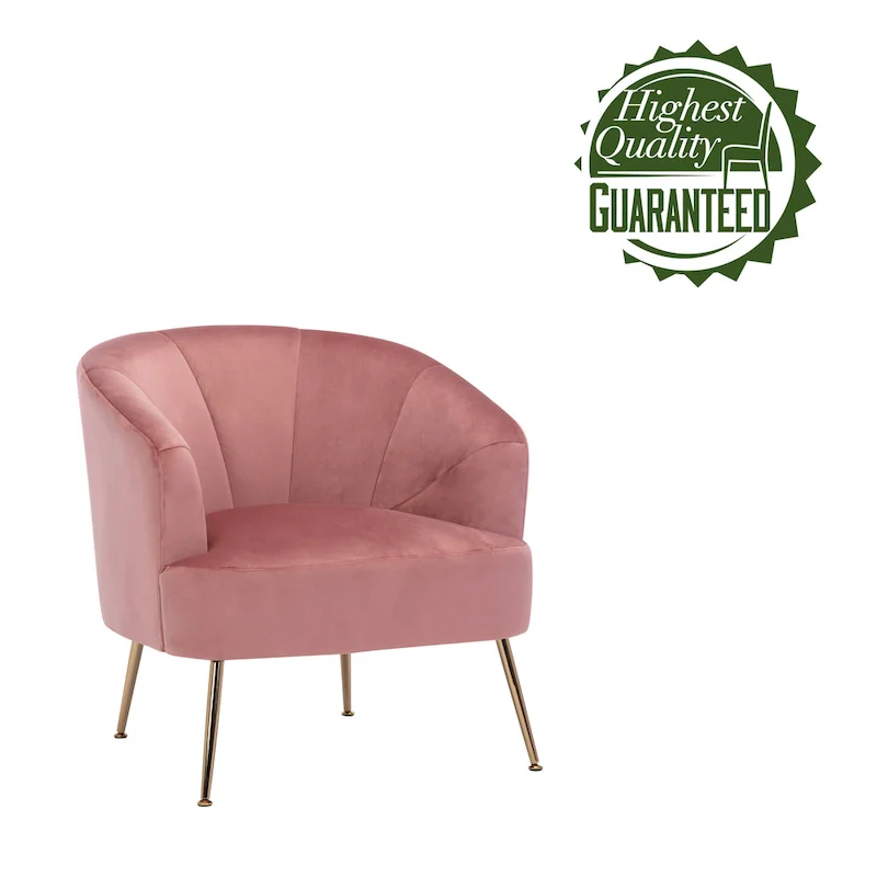 Tufted Velvet Accent Chair with Chrome Legs