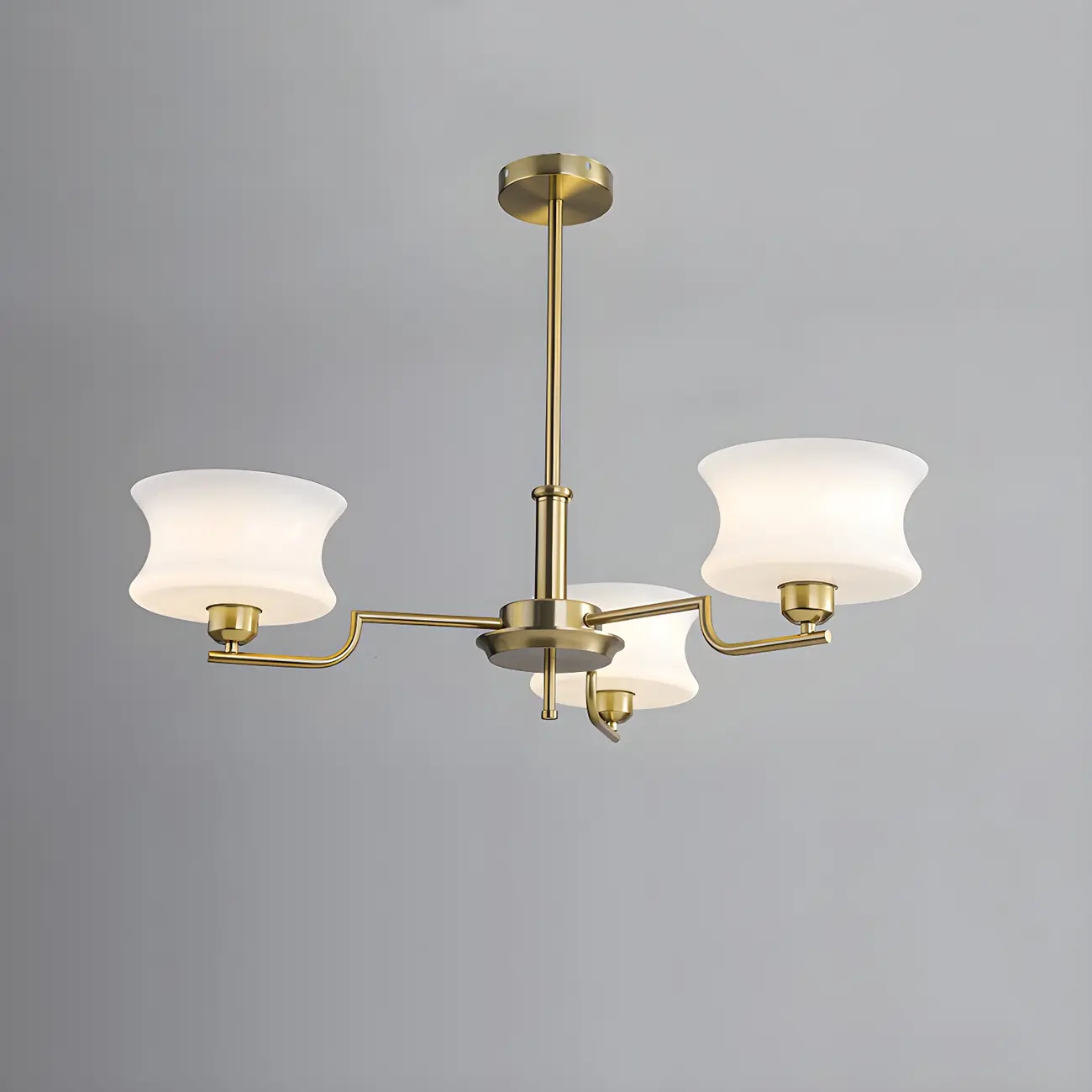 Modern Elegant 3-5 Lights Beige Glass Large Chandelier