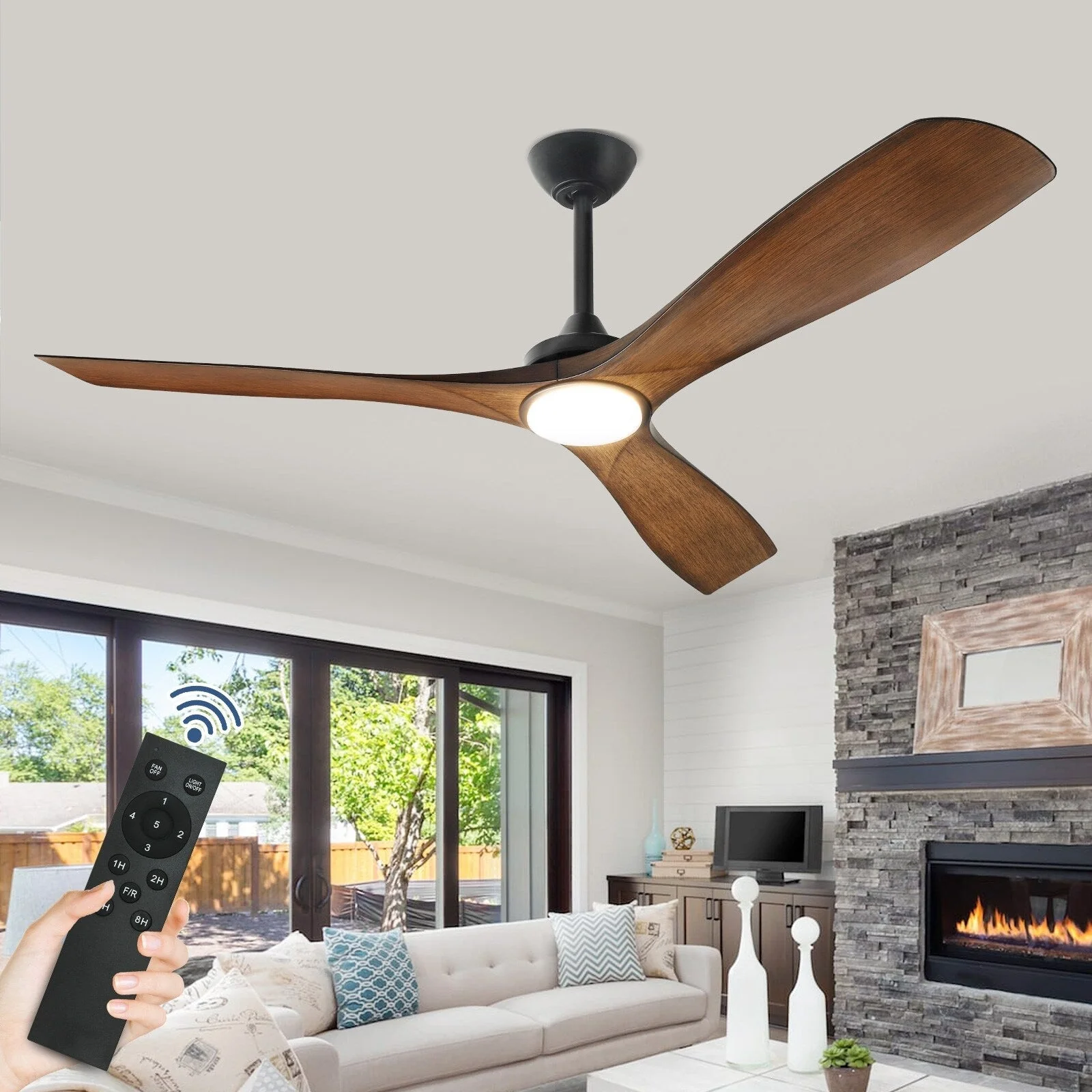 Remote Ceiling Fan with Lights Flush Mount