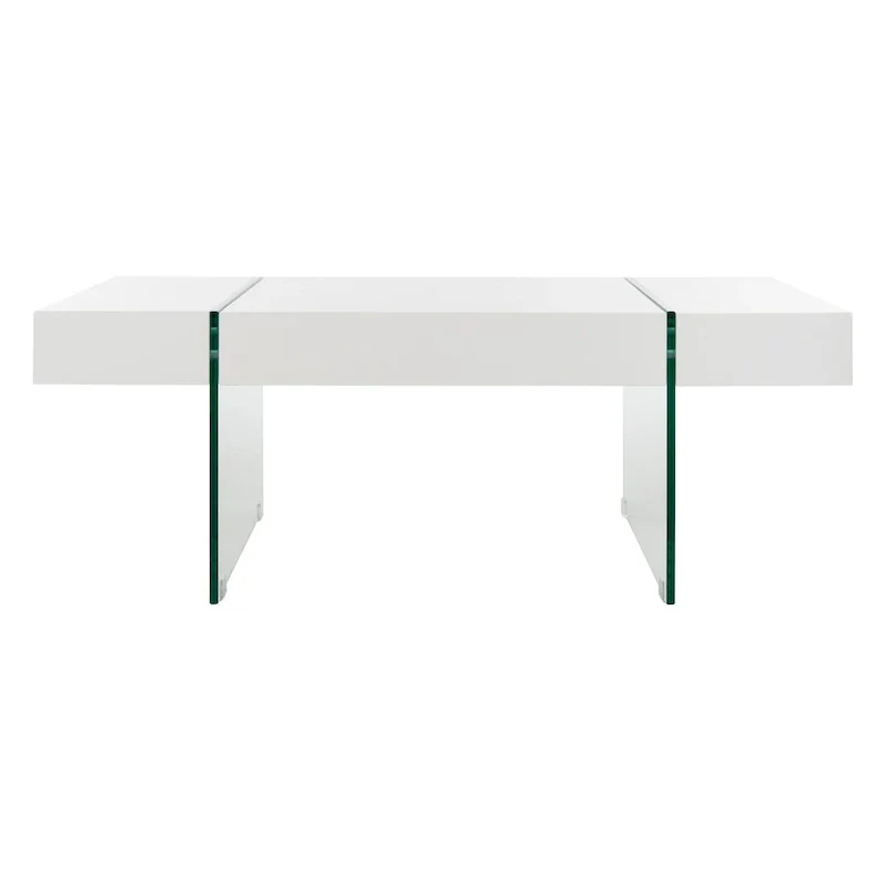 SAFAVIEH Pluma Glass Leg Rectangular Coffee Table - 43.3 W x 23.6 L x 15.7 H - 43Wx24Dx16H