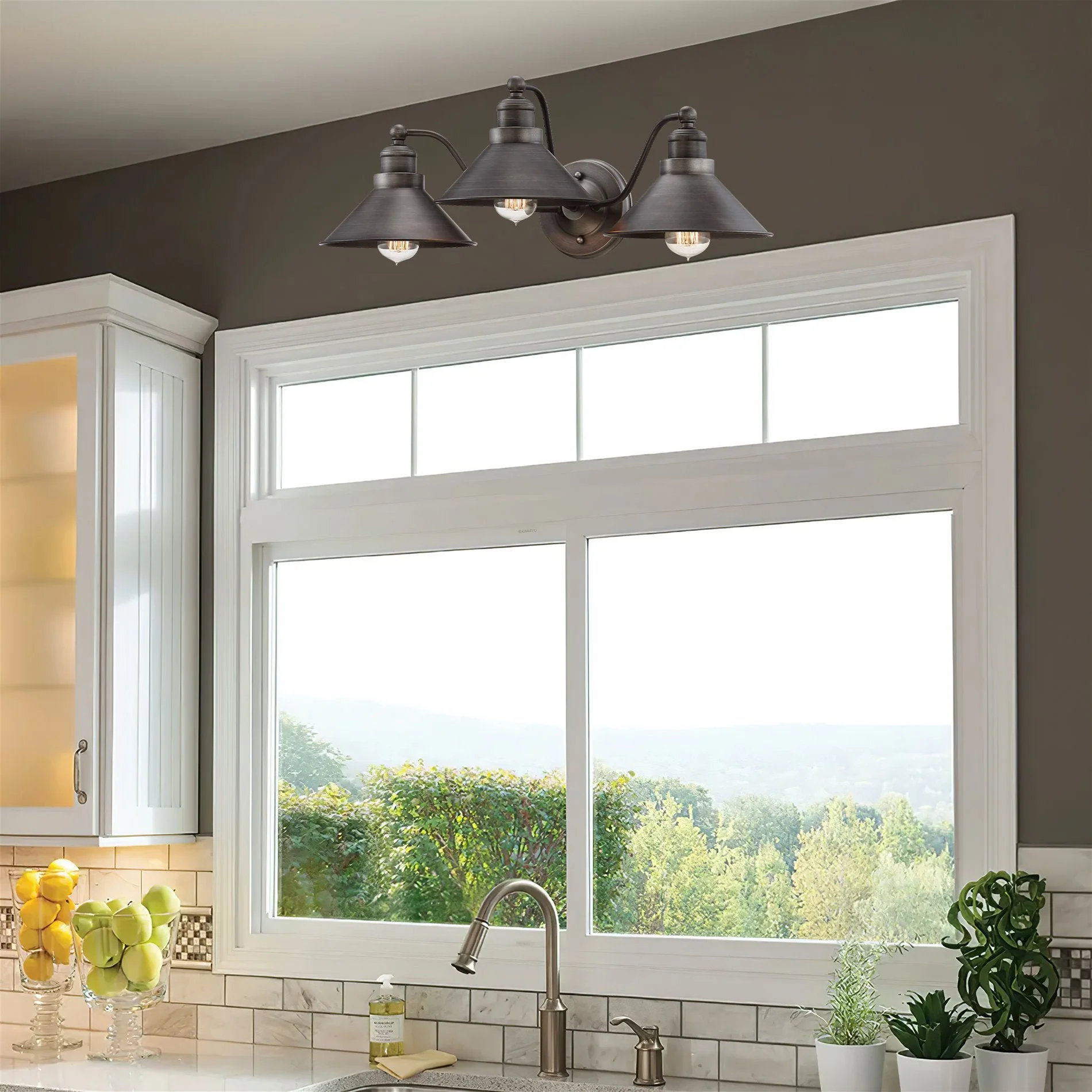 Welton 26 Modern Industrial 3-Light Vanity / Bathroom Light