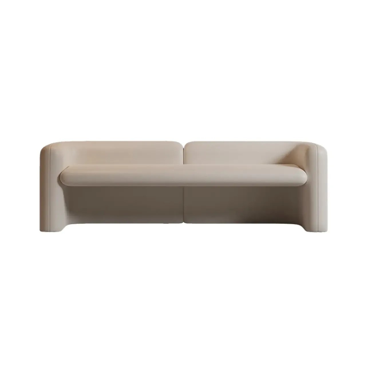 Modern Genuine Leather Cushioned Bedroom Bench