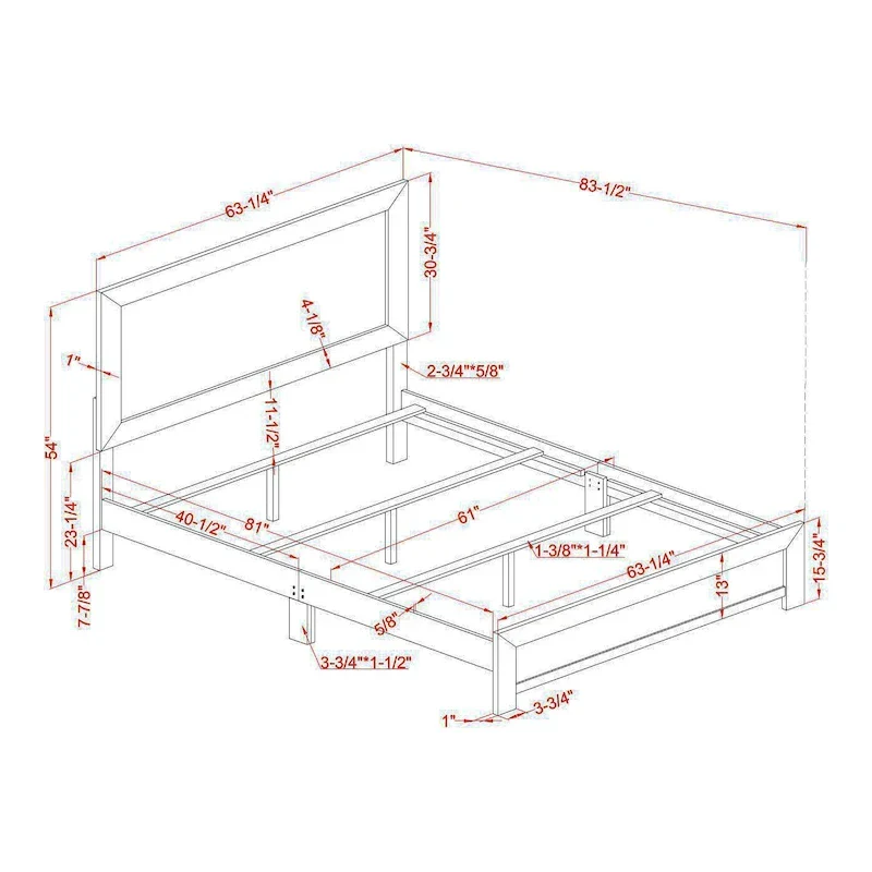 Furniture  Rustic Walnut Panel Wood Bed