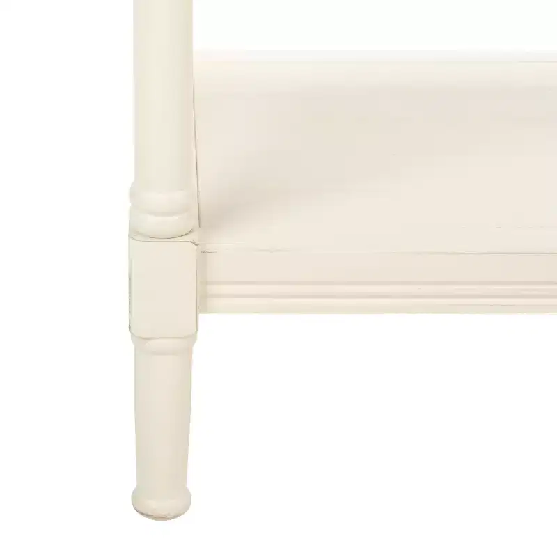 Console Table with Open Shelf – Brown / Distressed White