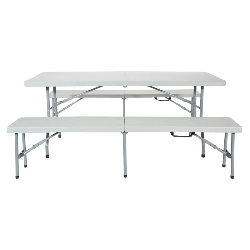 3 Piece Folding Table and Bench Set