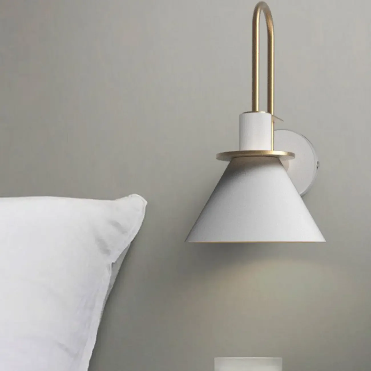 Modern 1-Light Cone Bath Vanity Light with Iron Shade