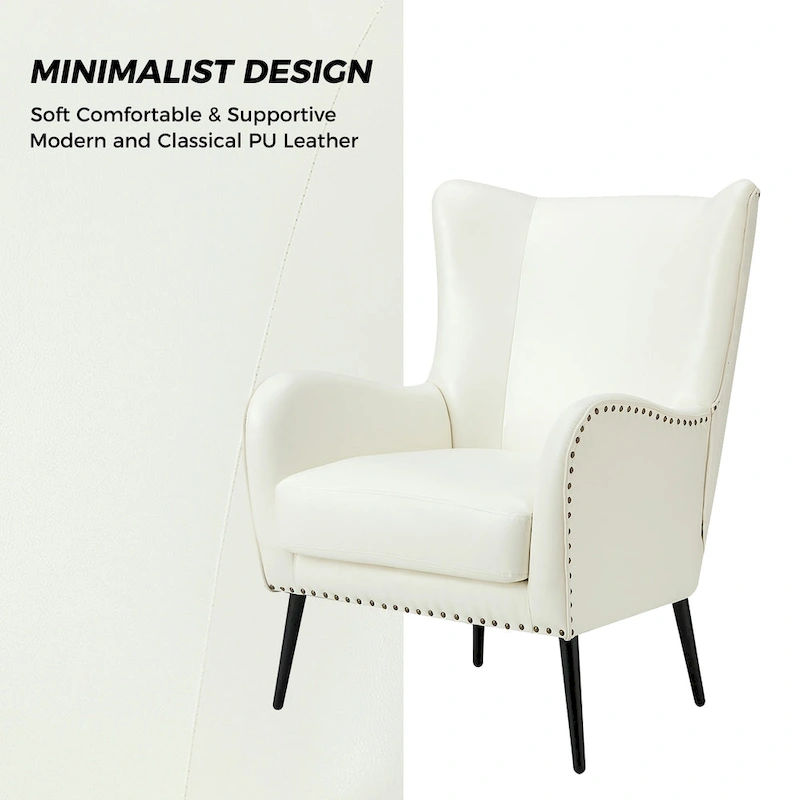 Invidiae Wooden Upholstered Armchair with Metal Legs