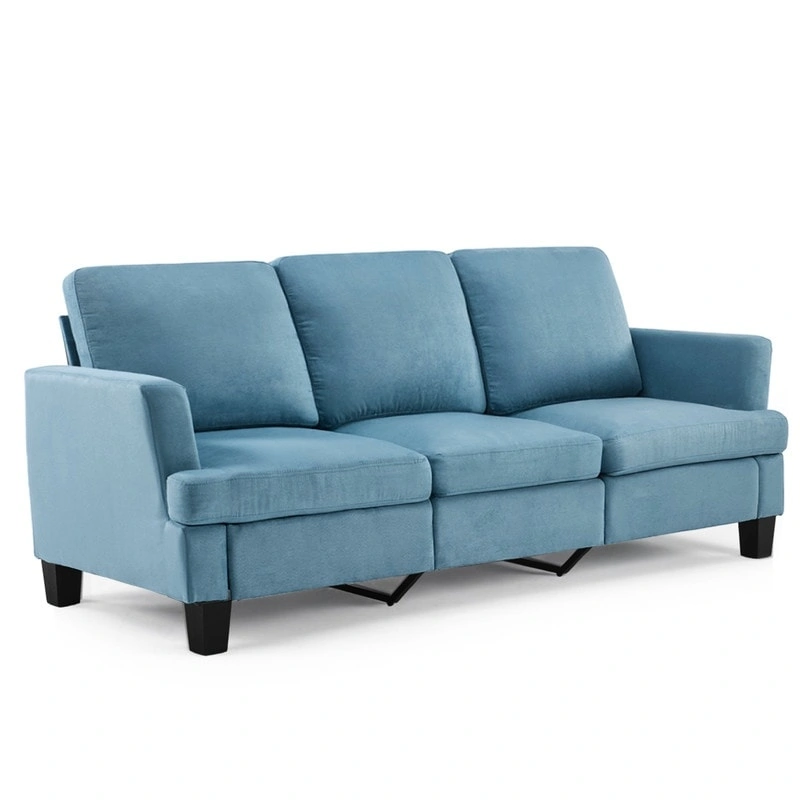83.5 Upholstered Square Arm Suede Sofa