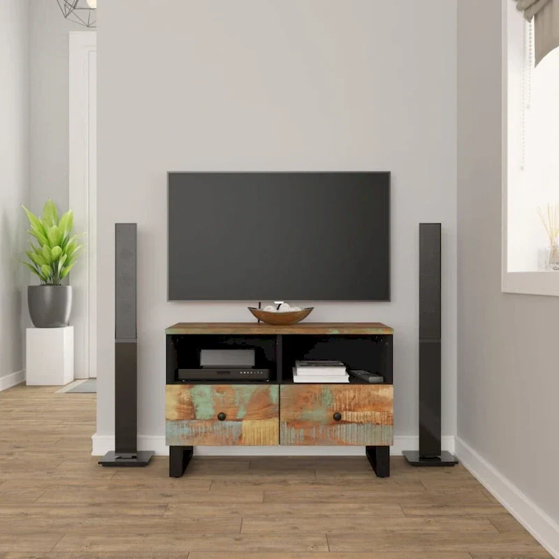 TV Stand 27.6x13x18.1 Solid Wood Mango