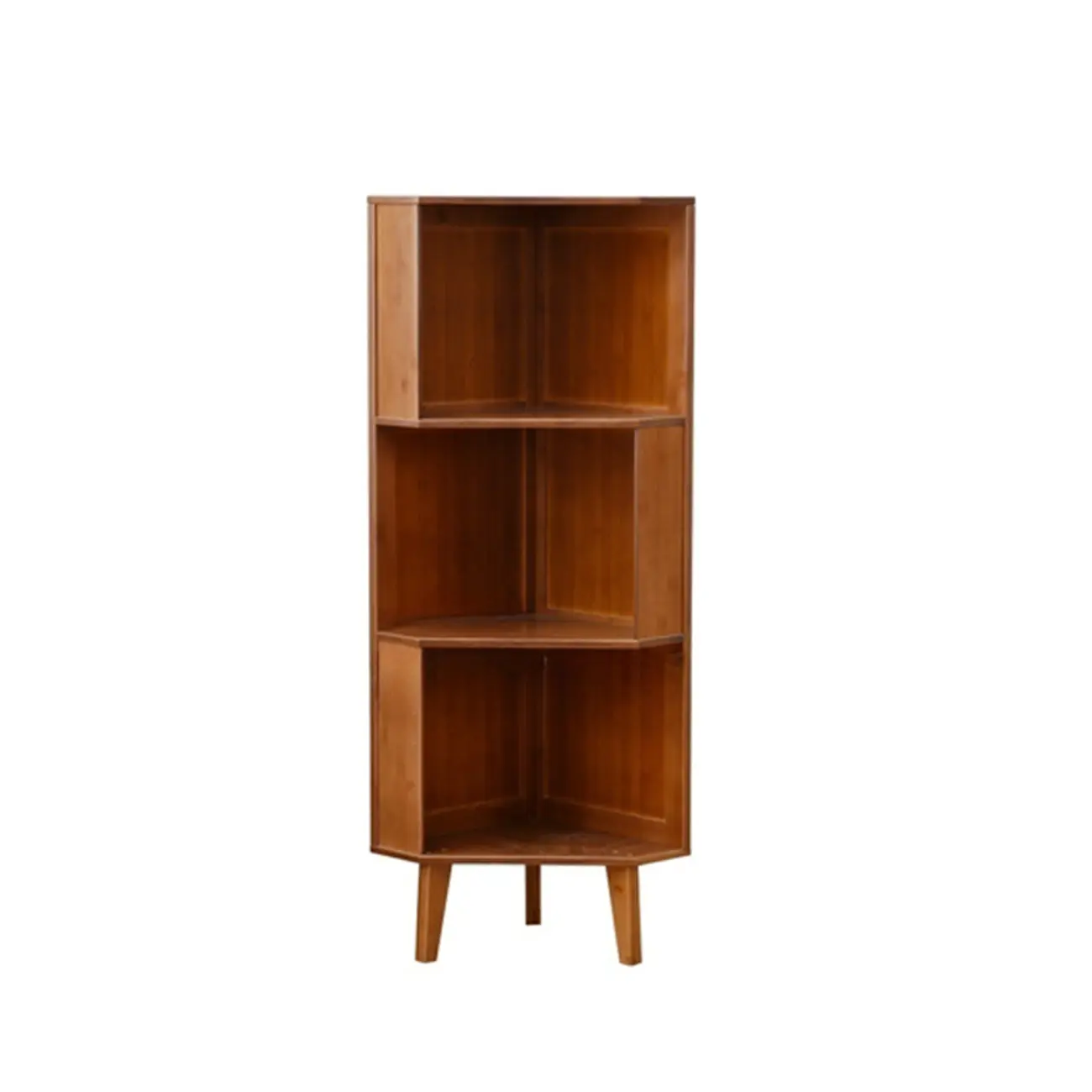 Modern Brown Wooden Corner Display Storage Cabinet for Home