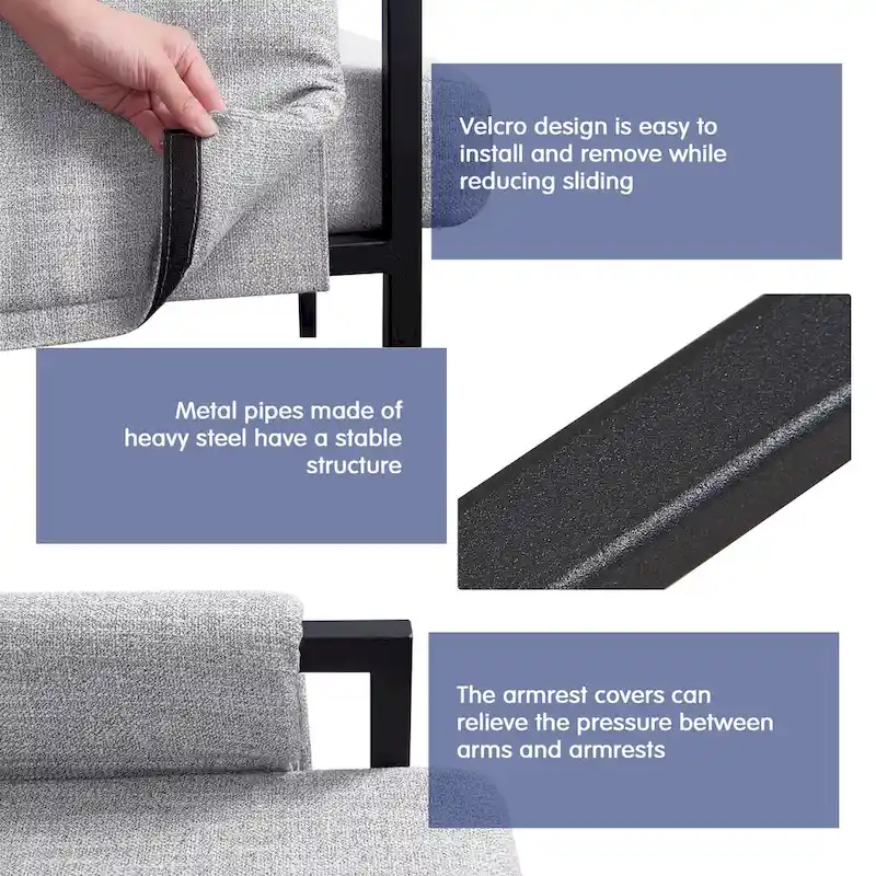 Subrtex Upholstered Accent Chair with Metal Frame Armchair