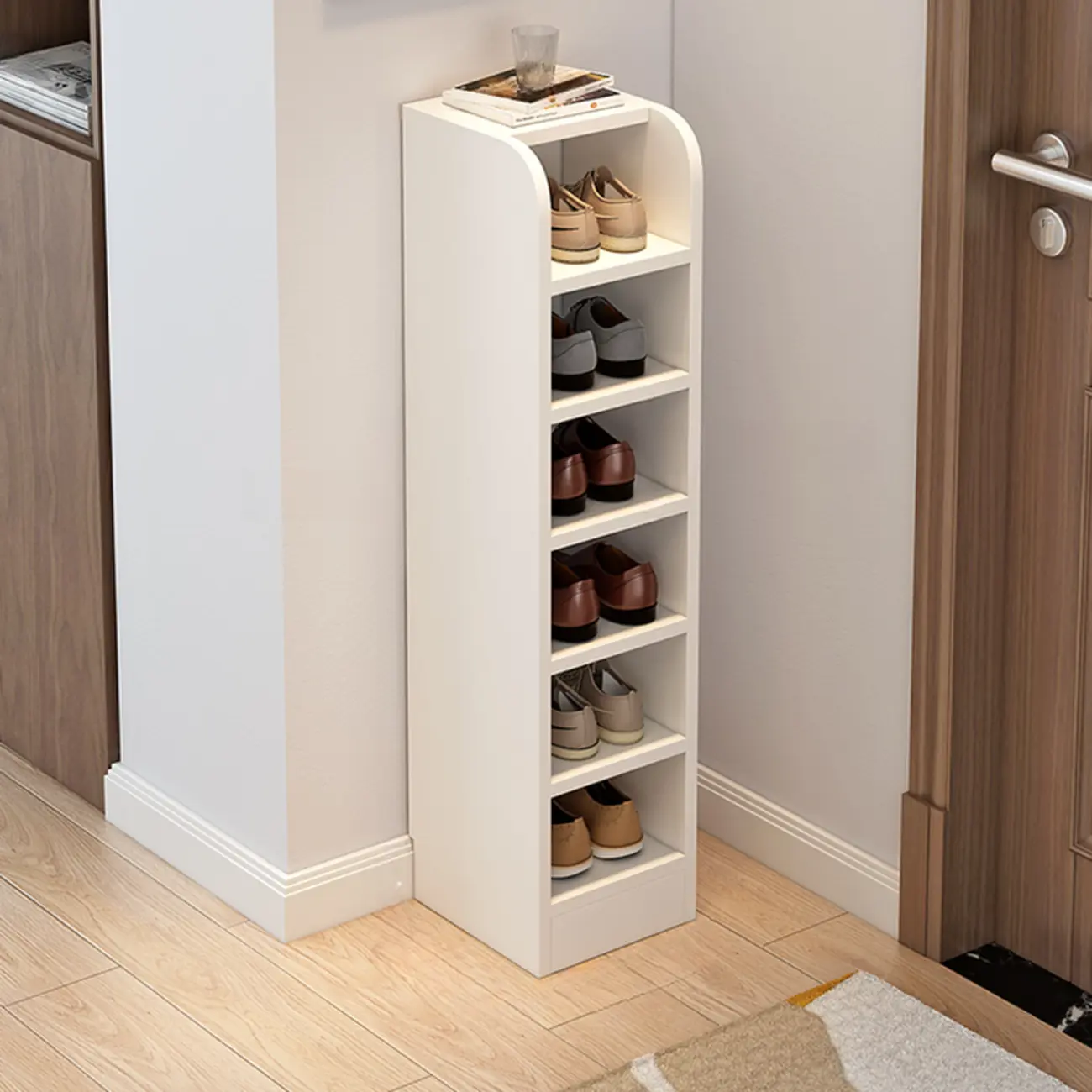 Functional Adjustable Multi-Layer Wooden Shoe Rack Organizer