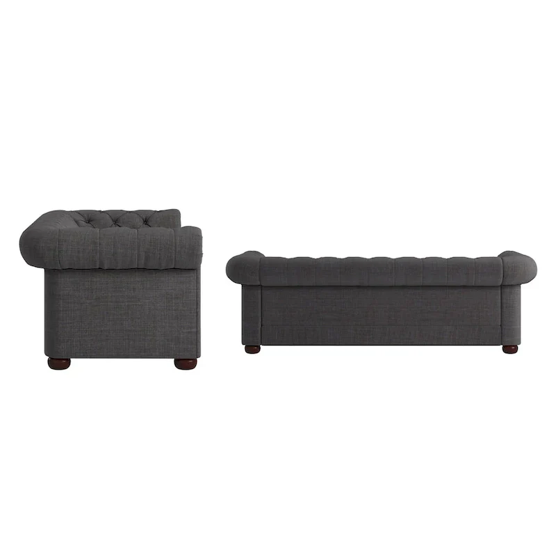 Gdansk Tufted Scroll Arm Chesterfield Sofa
