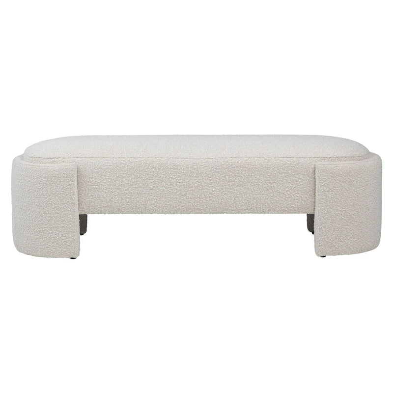 Off-White Boucle Oval Bench 54