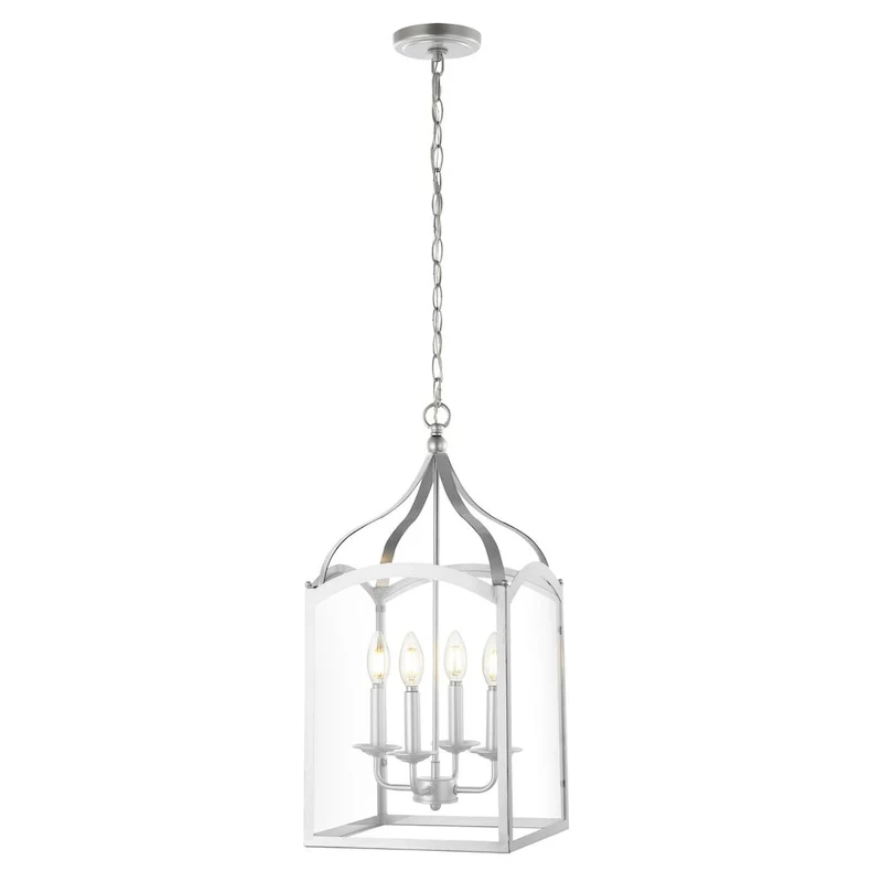 Ruth 11  4-light Lantern Metal/Glass LED Pendant by JONATHAN Y
