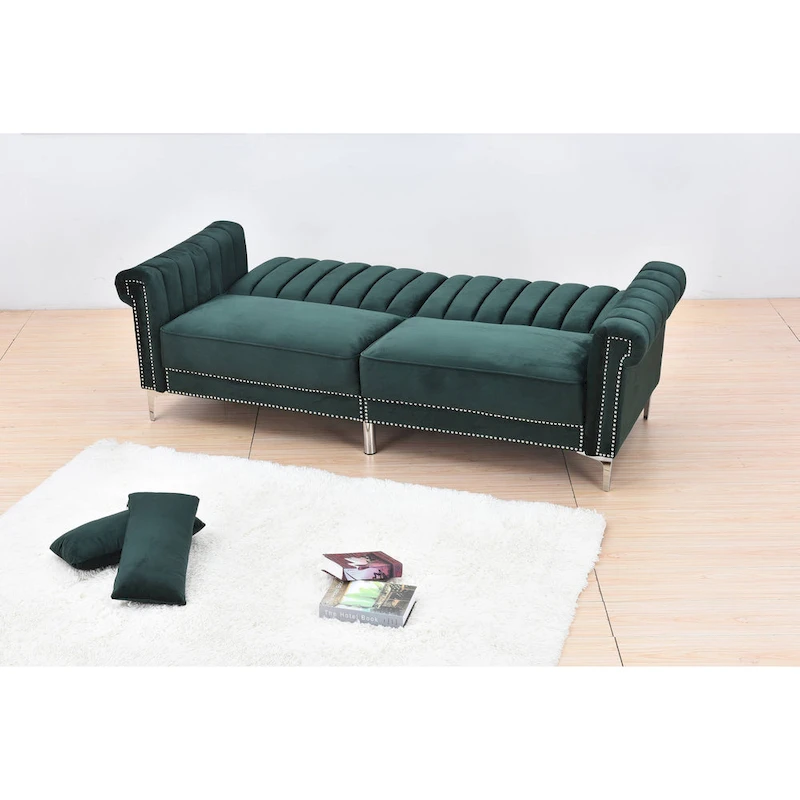 Legend Furniture Covertible Velvet Sofa Bed Sleeper