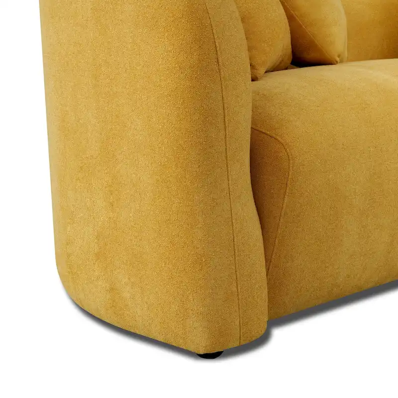 Hanar Mid Century Modern Luxury Tight Curved Back Boucle Sofa