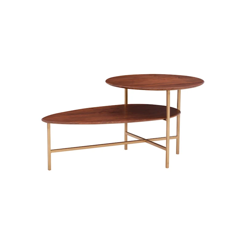 Branson 2-tier Mid-Century Oval Coffee Table