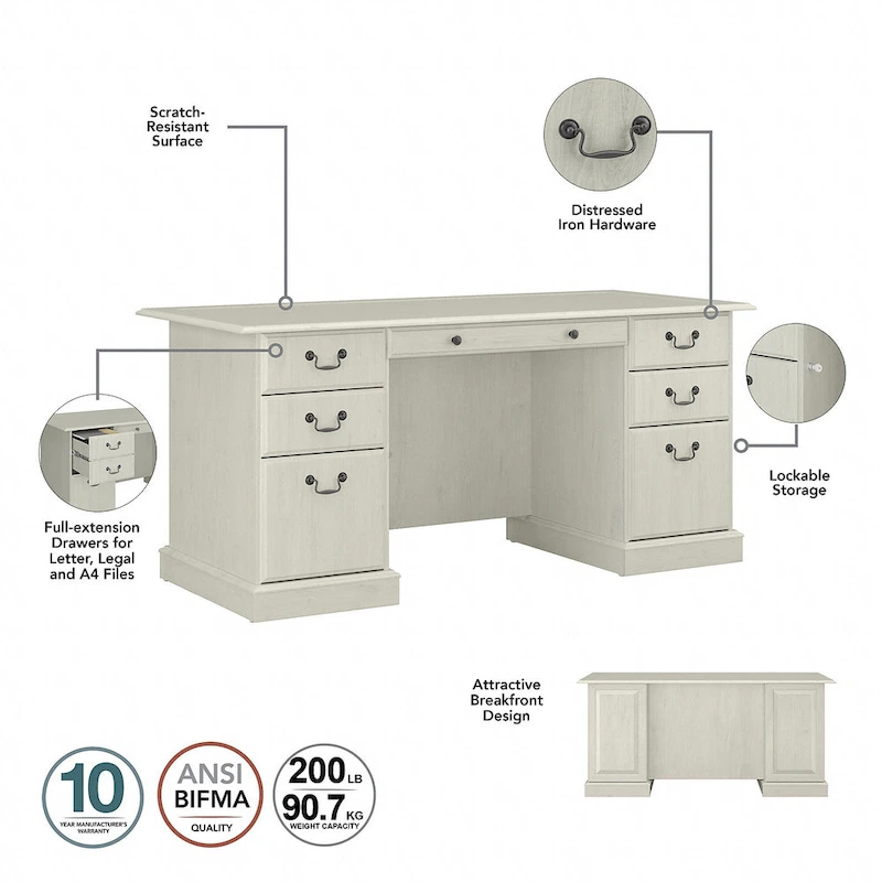 Saratoga Executive Desk, File Cabinet and Bookcases by Bush Furniture