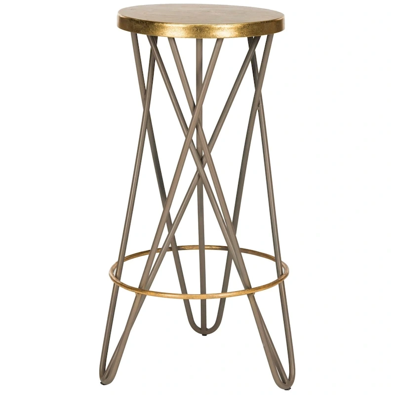 SAFAVIEH Elissa 30 Inch Gold Leaf Bar Stool - 18  x 18  x 30  - 18Wx18Dx30H