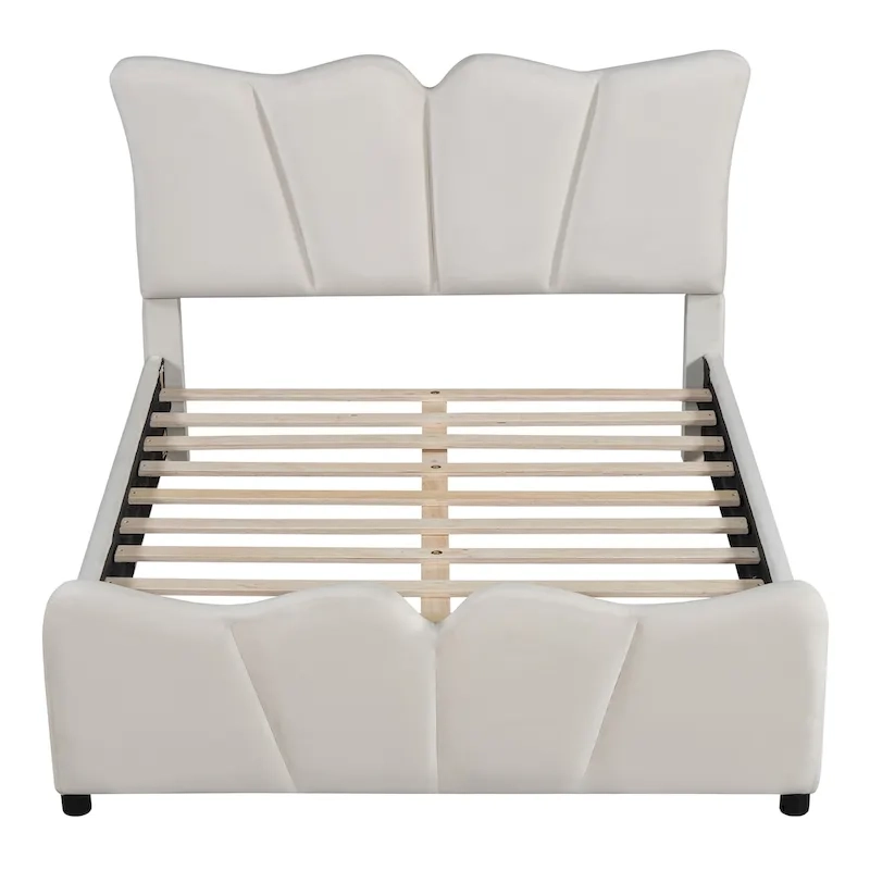 Full Size Upholstered Platform Bed Velvet Upholstered Bed