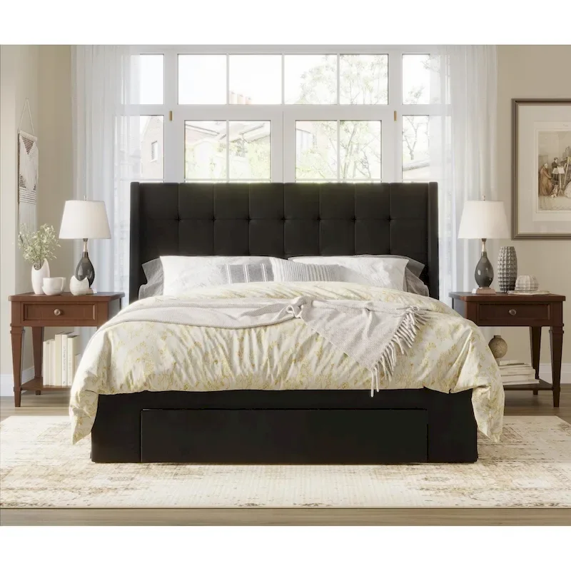 Pamela Tufted Upholstered Storage Panel Bed