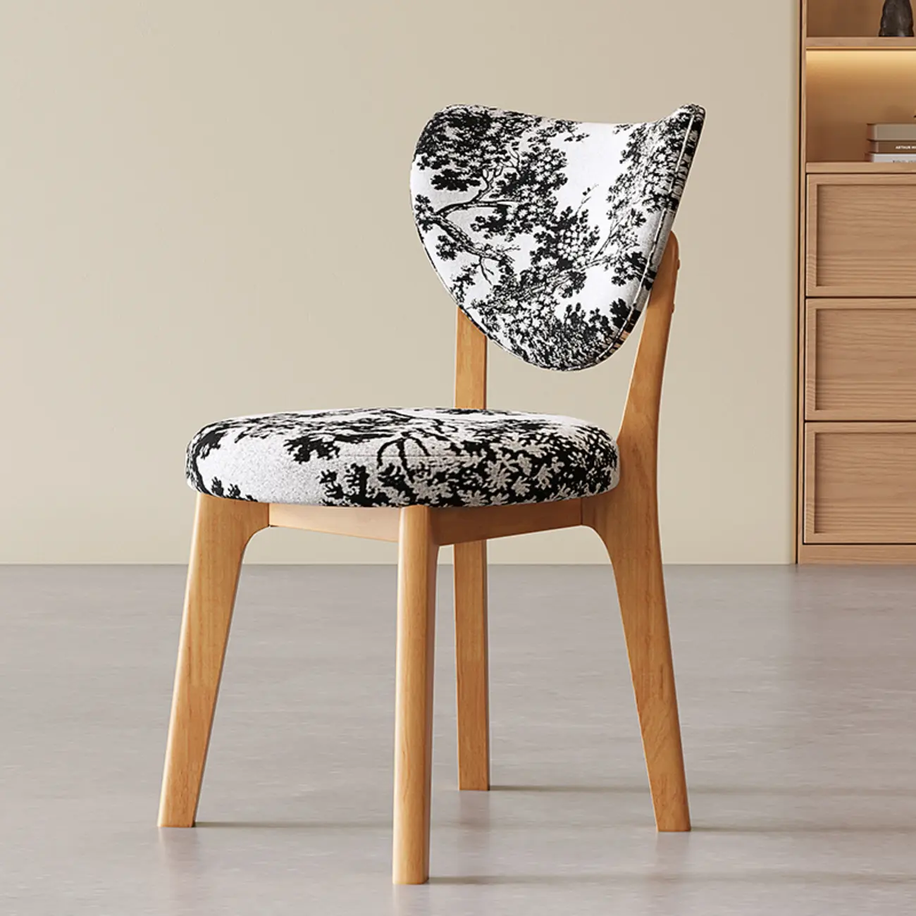 Modern Faux Leather Wingback Armless Dining Chair