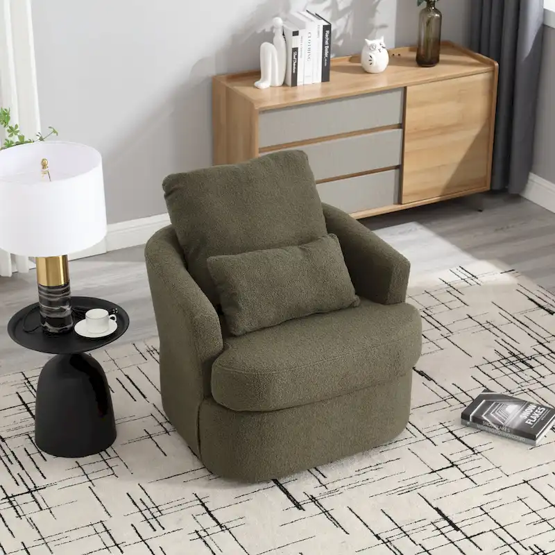 Swivel Barrel Chair, Round Accent Sofa Chair Barrel Club Chair