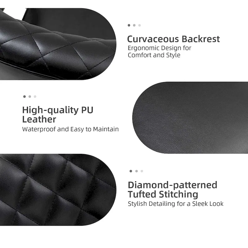 Felice Modern Swivel Height Adjustment Diamond-Tufted Office Chair by HULALA HOME