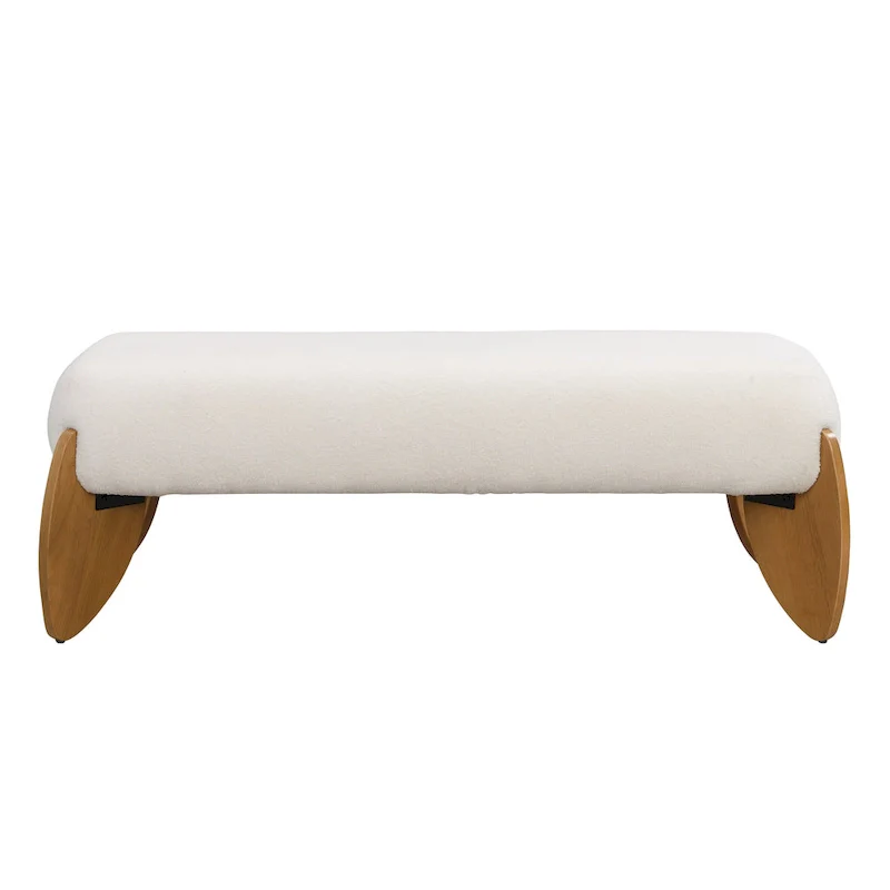 Christopher Knight Home - Clara White Boucle Ottoman Bench - 48 W x 19.5 D x 17 H