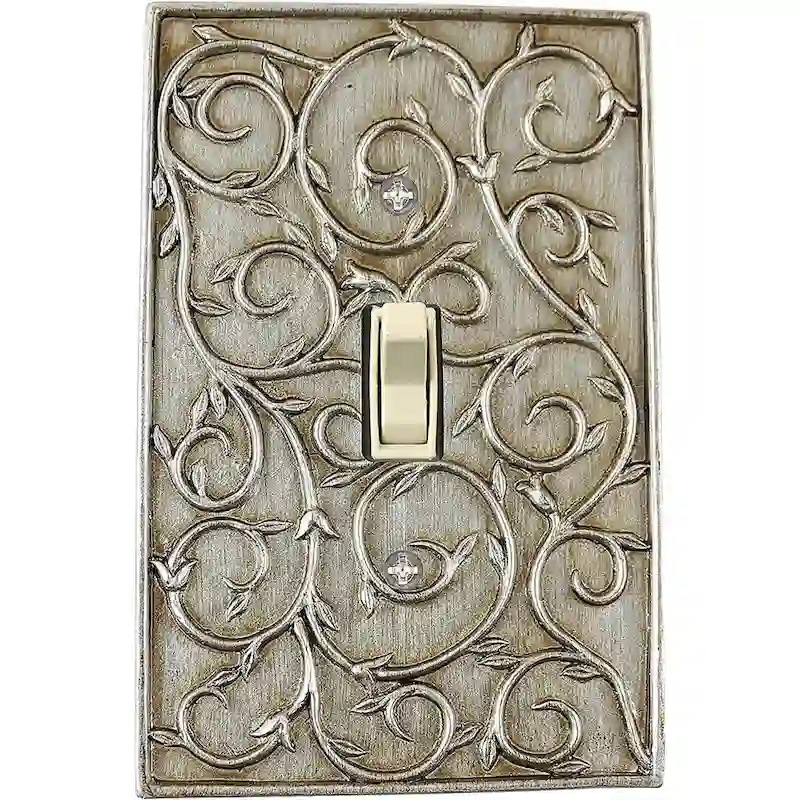 Meriville French Scroll 1 Toggle Wallplate, Single Switch Electrical Cover Plate