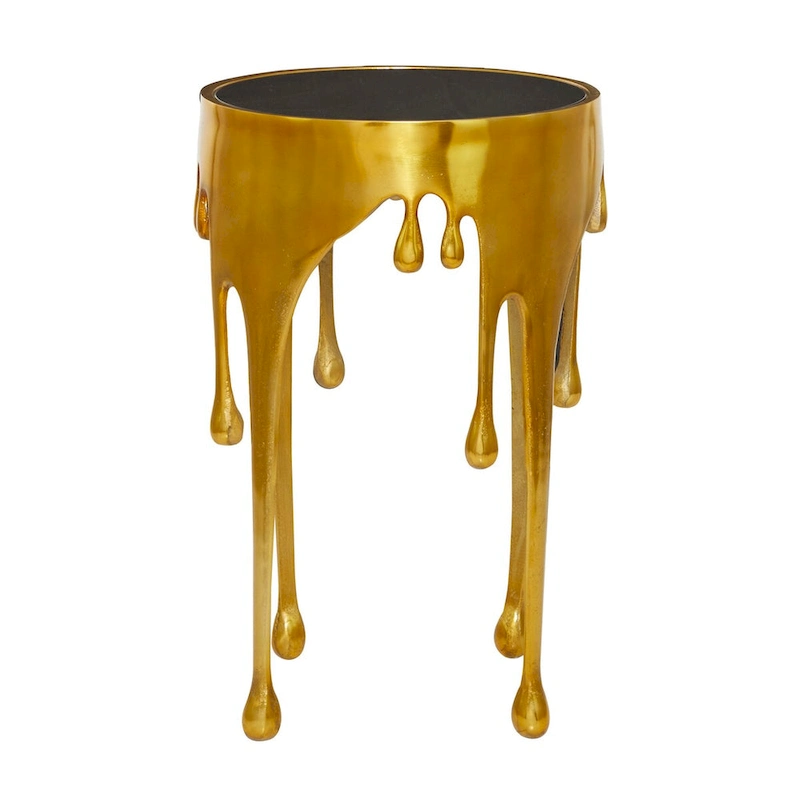 Artistic 16 Wide Metallic Drip Metal Accent Table - 16 x 25