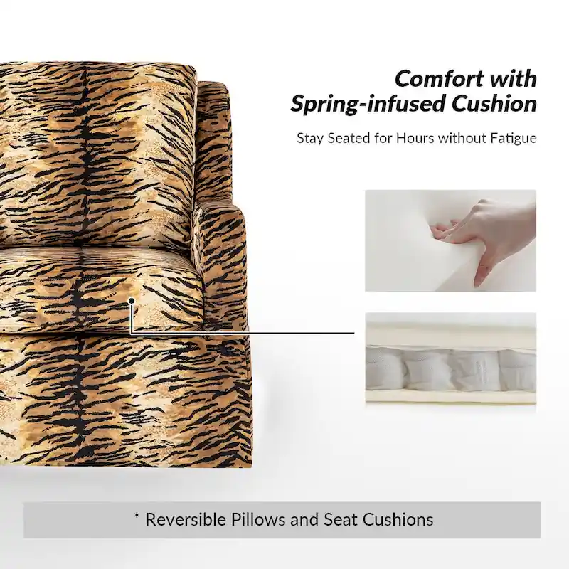 Stan Farmhouse Slipcover Rocking Swivel Chair by HULALA HOME