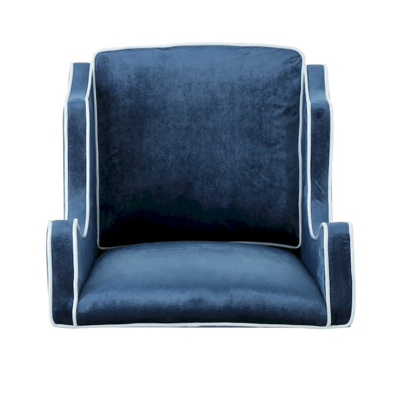 25.9 High Back Velvet Club Chair with Wide Backrest