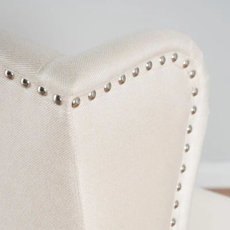 Niclas Wing Back Studded Fabric Accent Chair by Christopher Knight Home