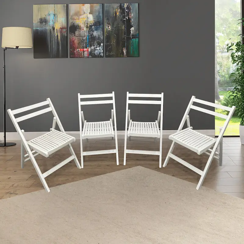 Furniture Slatted Wood Folding Special Event Chair,Set of 4