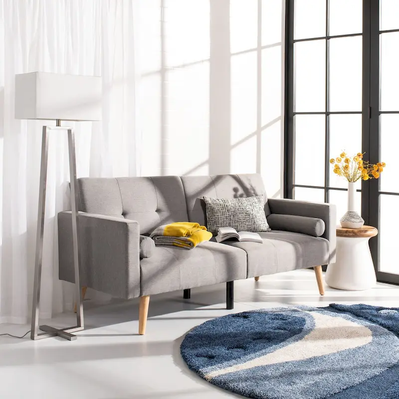 SAFAVIEH Tamekia Foldable Futon Bed with Pillow - 74.8 x 31.9 x 34.7